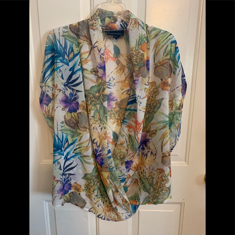Wrap front sheer Blouse